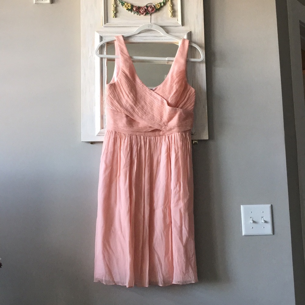 Jcrew Heidi silk peach chiffon dress